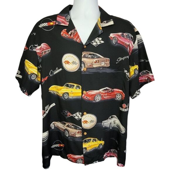 Paradise Found Shirt Chevy Cars Mens Size Large Made in Hawaii Corvette Stingray - Picture 1 of 12